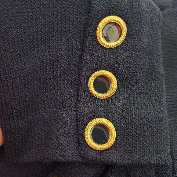 St. John Navy Blue Blazer with Gold Buttons - Picture 12 of 15